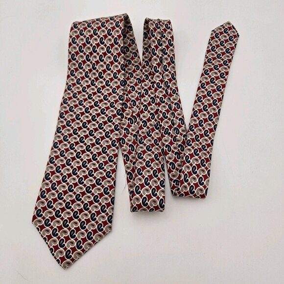 Brooks Brothers Makers Neck Tie All Silk Red Blue Paisley USA 60 X 4 Long Wide - Picture 2 of 4